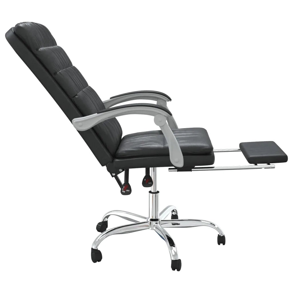 Poltrona | Sedia Relax da Ufficio Reclinabile Nera in Similpelle