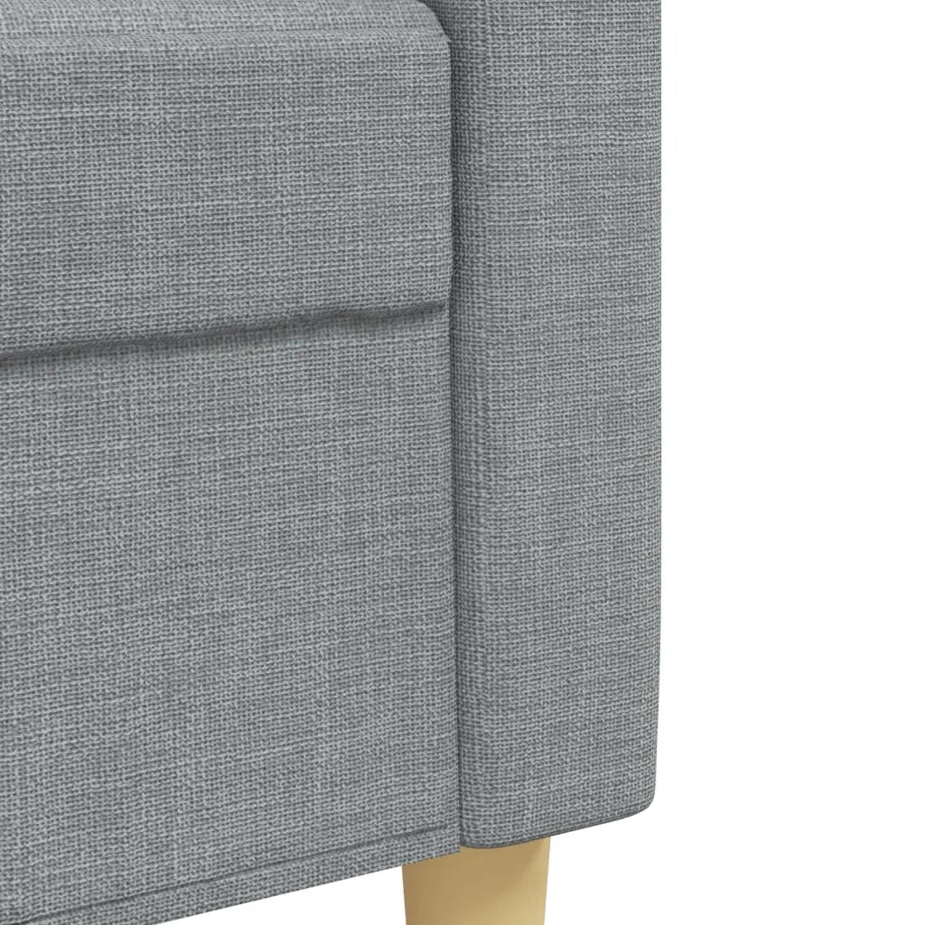 Set Divani 4 pz con Poggiapiedi e Cuscini Grigio Chiaro Tessuto 3278311