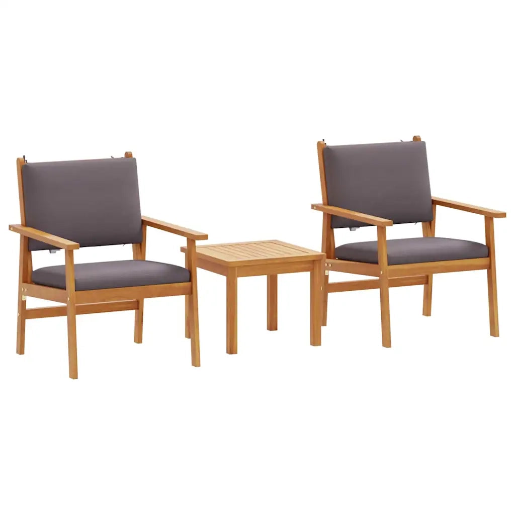 Set Divano da Giardino 3 pcs Antracite Legno di Acacia Massello 4106581