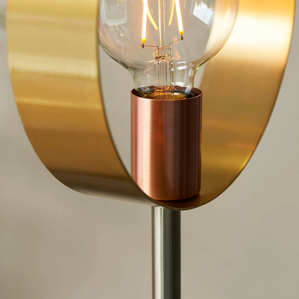 Lampada da terra industriale ottone HOOP Endon E27