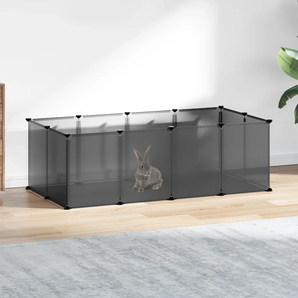 Gabbia per Piccoli Animali Nera 144x74x46,5 cm in PP e Acciaio cod mxl 53656