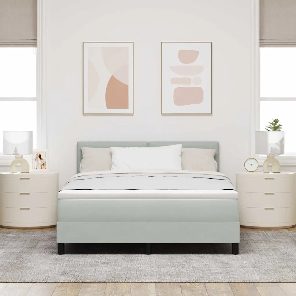 Letto a Sorgente LED con led Grigio chiaro 160 x 200 cm Velluto 3342662