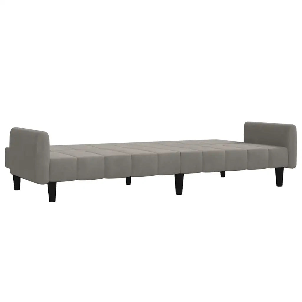 Divano letto | Sof¨¤ letto | Letto singolo a 2 Posti Grigio Chiaro in Velluto