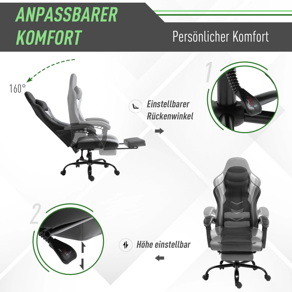 Sedia da Gaming Ergonomica ¨C Minimal ¨C Nero 62x52x128 cm