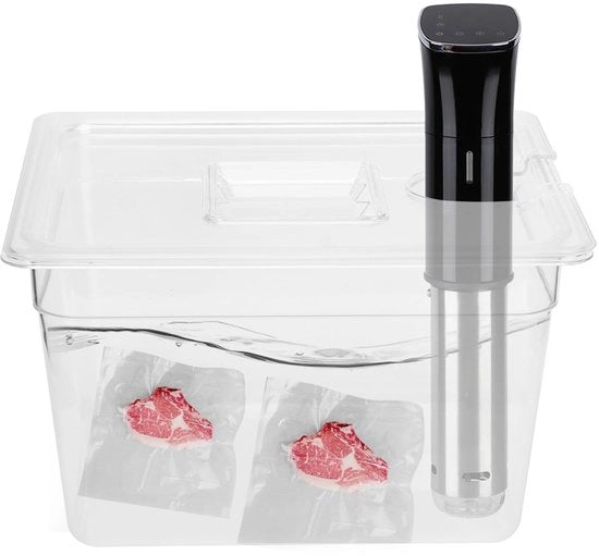 Contenitore Sous Vide 11L - Capacità - Ripiegabile - Coperchio Incluso - Materiale PC Duraturo - Progetto Energeticamente Efficiente - Marcature di Calibrazione - Cucina Contenitore
