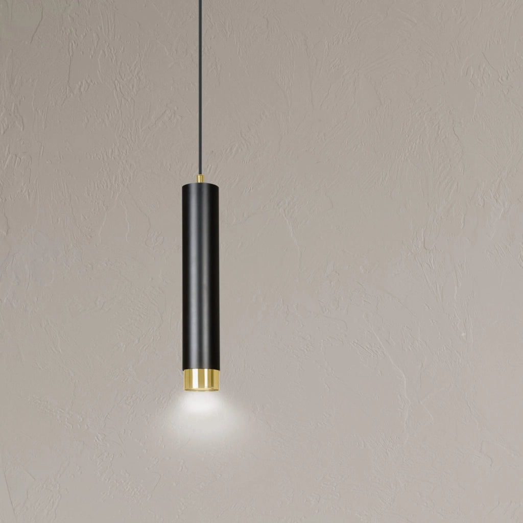 Lampada a sospensione Emibig Kibo nero/oro GU10 Ø8cm