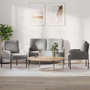 Set divani con cuscino 3 pcs Grigio chiaro 115 x 56 x 80 cm 3406217