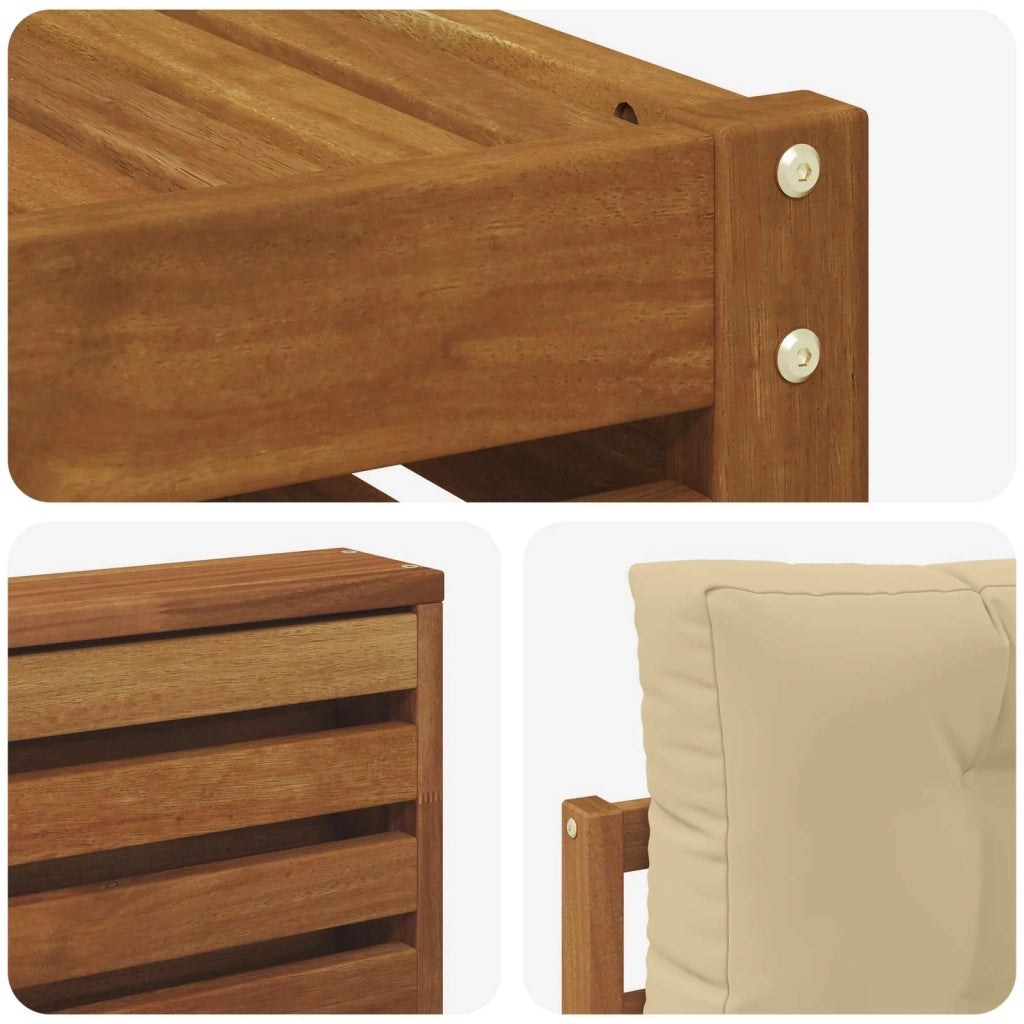 Set di divani da esterno con cuscino 7 pcs Naturale e Beige 3373588