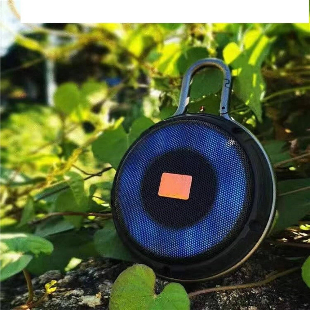 Trade Shop - Cassa Speacker Portatile Bluetooth Luce Led Multicolor Con Gancio Per Appenderla -