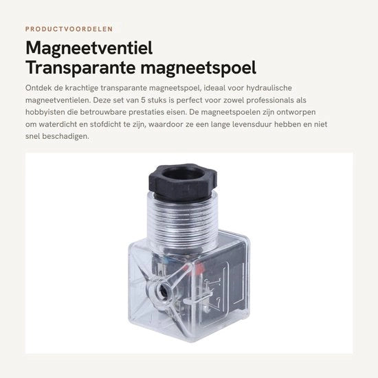 Set di 5 Ventiili Magnetici - Impermeabili - Imprimiti - Dimensioni Ridotte - Alta Affidabilità - 24V DC 10A - Ventiili Idraulici