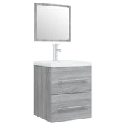 Mobile Bagno e Lavabo | Armadio Lavabo Integrato Grigio Sonoma Legno Multistrato