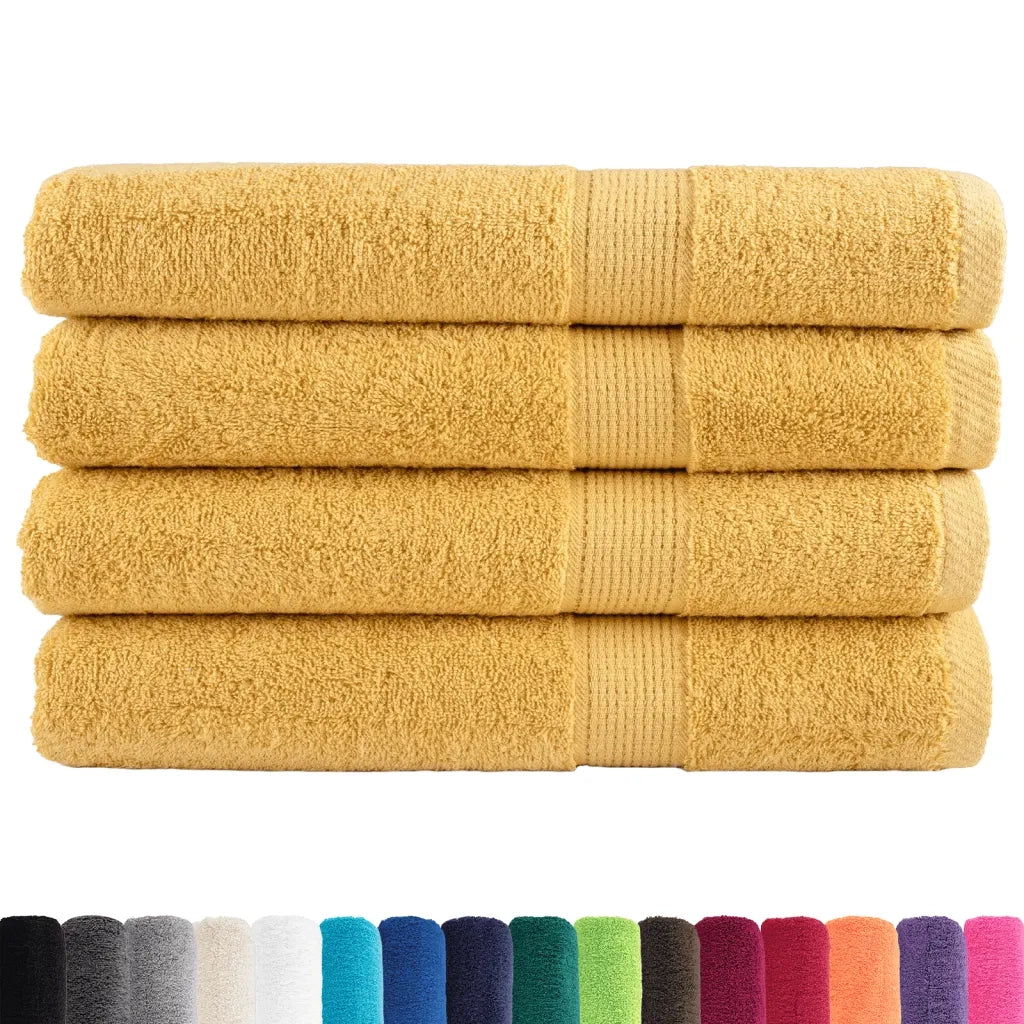 Asciugamani da sauna premium SOLUND 4 pezzi Oro 80x200 cm 600 g/m2