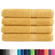 Asciugamani da sauna premium SOLUND 4 pezzi Oro 80x200 cm 600 g/m2