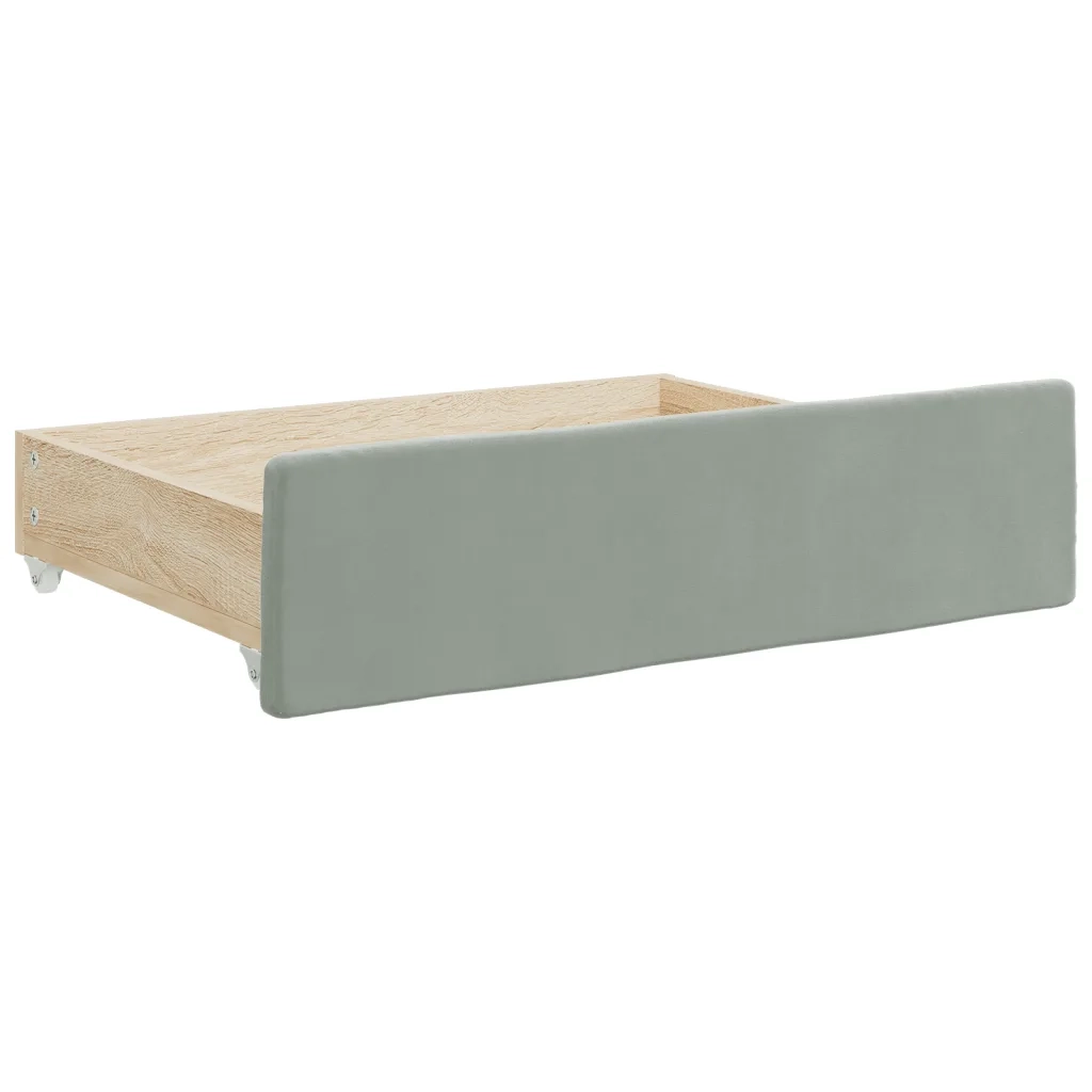 Divano letto | Sof¨¤ letto | Letto singolo Estraibile Cassetti Grigio Chiaro 80x200cm Velluto
