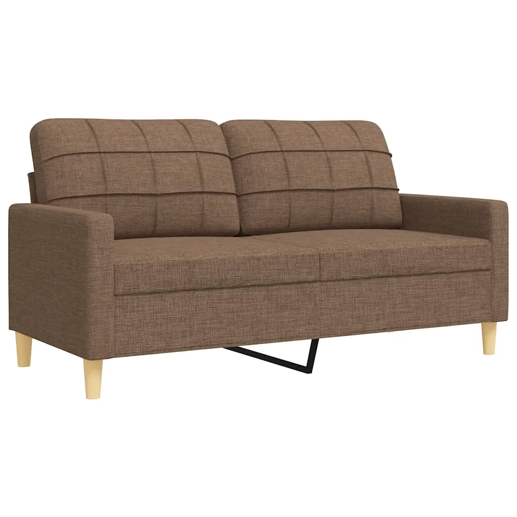 Set Divani 4 pz con Poggiapiedi e Cuscini Marrone Tessuto 3278314