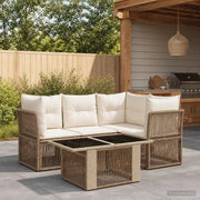 Set Divano da Giardino 5 pz Beige polyrattan 3436464