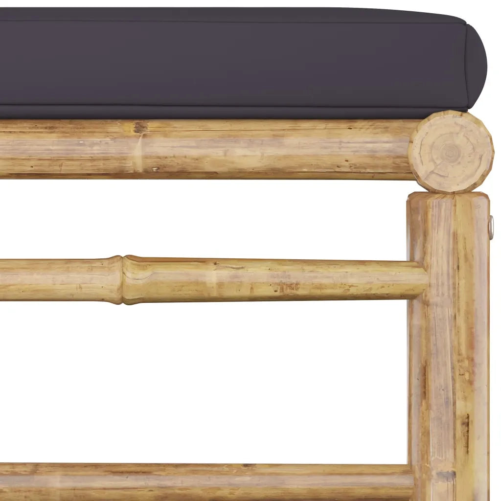 Set Salotto da Giardino 4pz con Cuscini Grigio Scuro Bambù 3058190