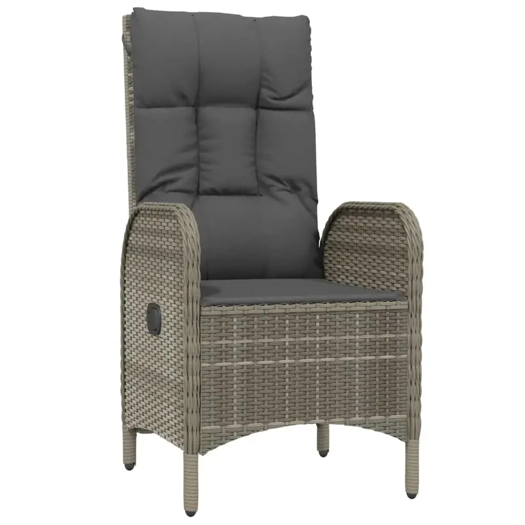 Set da Pranzo da Giardino 9 pz con Cuscini in Polyrattan Grigio 3185028