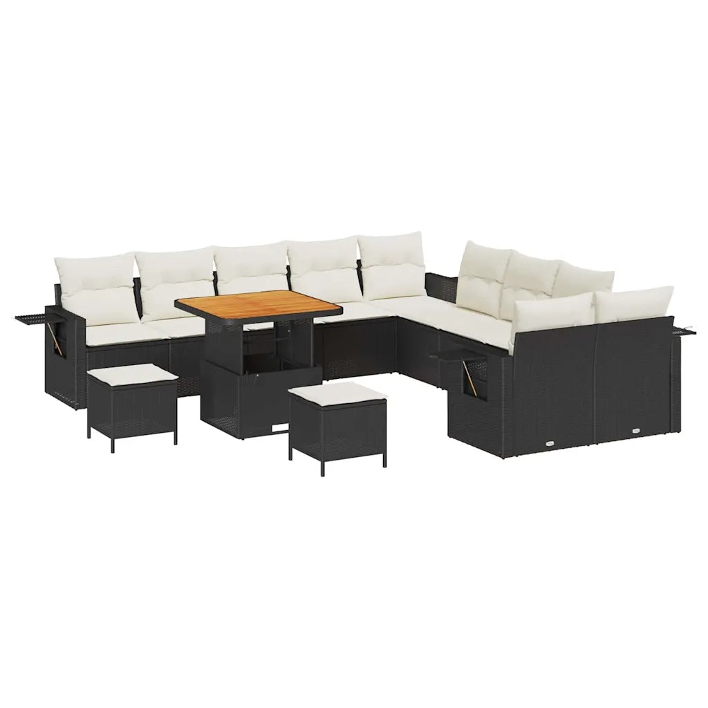 Set Divano da Giardino 13 pcs Nero polyrattan 3361800
