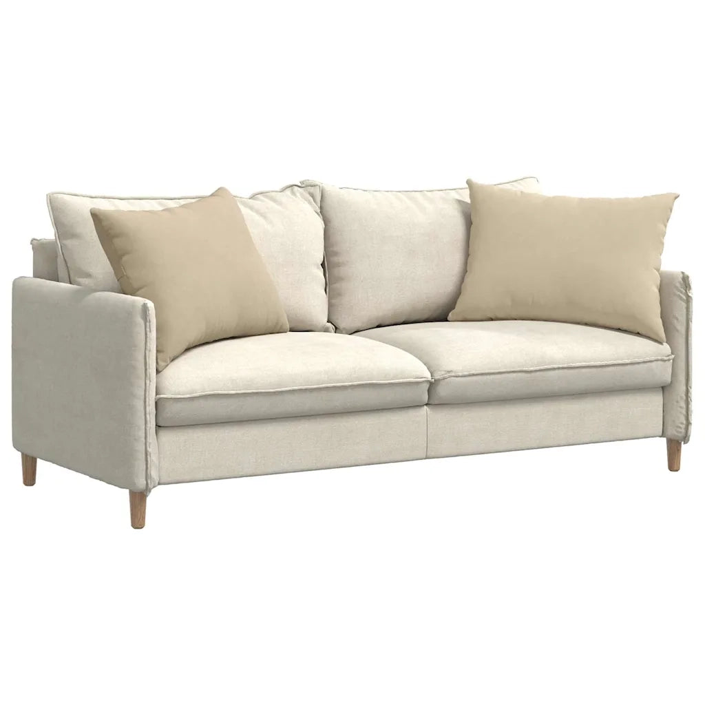 Cuscini da Divano 2 pz-Set di 2 Cuscini per Sofa Crema 70 x 50 cm Tessuto 509173