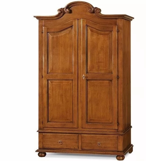 Armadio classico 2 porte 2 cassetti legno grezzo 122x60x204 (1204) - Mobili 2G