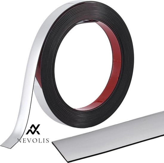 Striscia decorativa a specchio argentata adesiva per pavimenti pannelli di cabina lastre di gres poroso angoli cornice bordo 5 m x 15 mm per incollaggio e staccaggio.