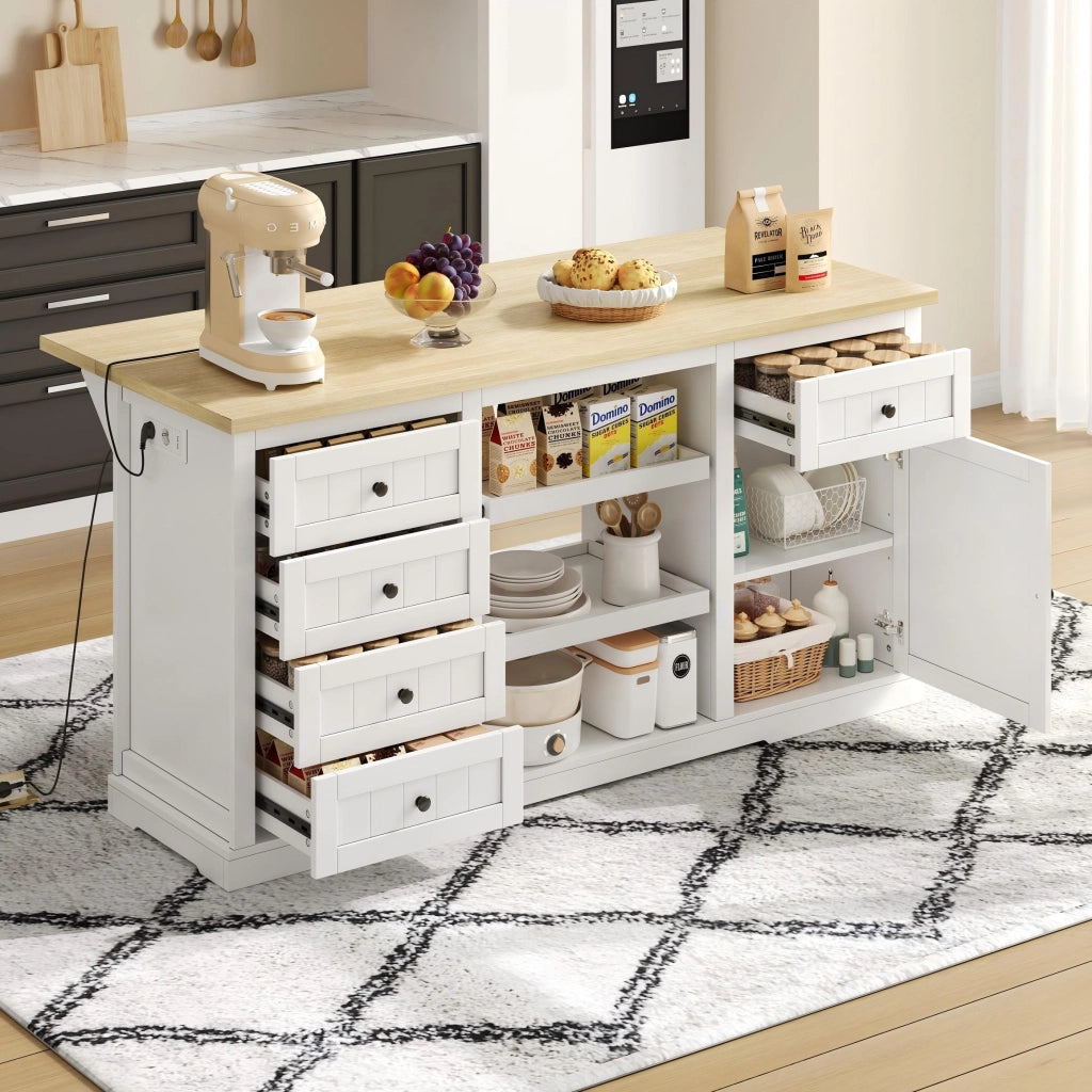 Credenza Cucina con Cassetti e Ripiani ¨C MINIMAL ¨C Bianco 150x65x75