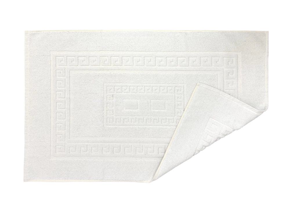Tappeto Da Bagno Disegno Torino Colore Bianco - Par 3Pezzi - Bianco