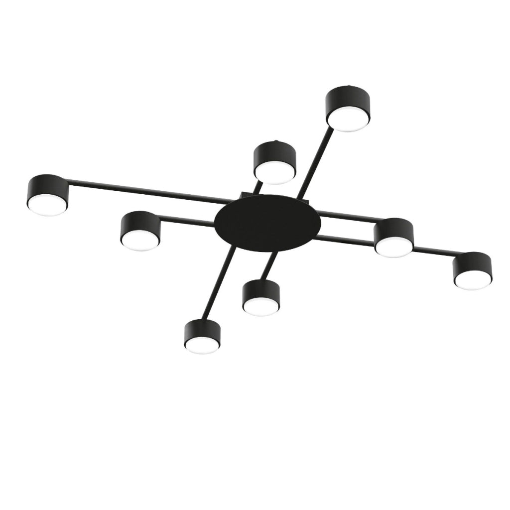 Plafoniera moderna 100 cm 8x GX53 nera Videx VL-SPF22B-B