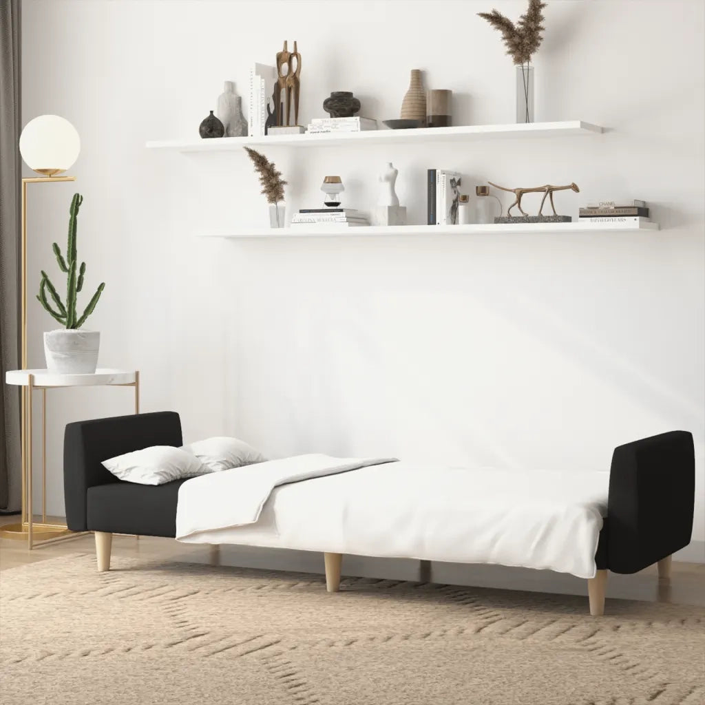 Divano letto | Sof¨¤ letto | Letto singolo a 2 Posti Nero in Tessuto