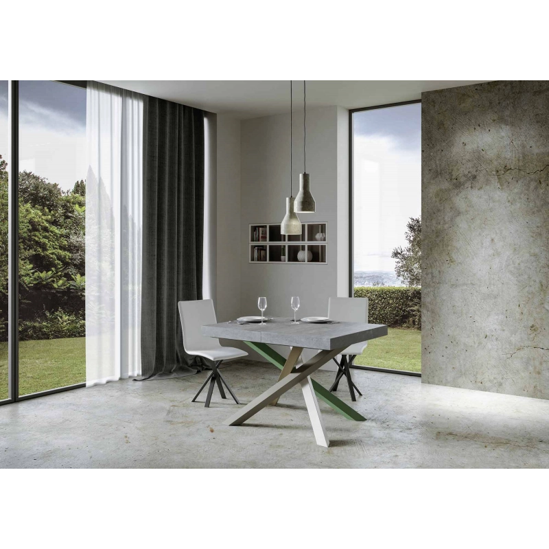 Tavolo allungabile 90x120/224 cm Volantis Premium telaio gambe 4 colori (A) - Cemento