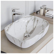 Plantex ALPHA White Marble Countertop Basin Stylish Ceramic Sink