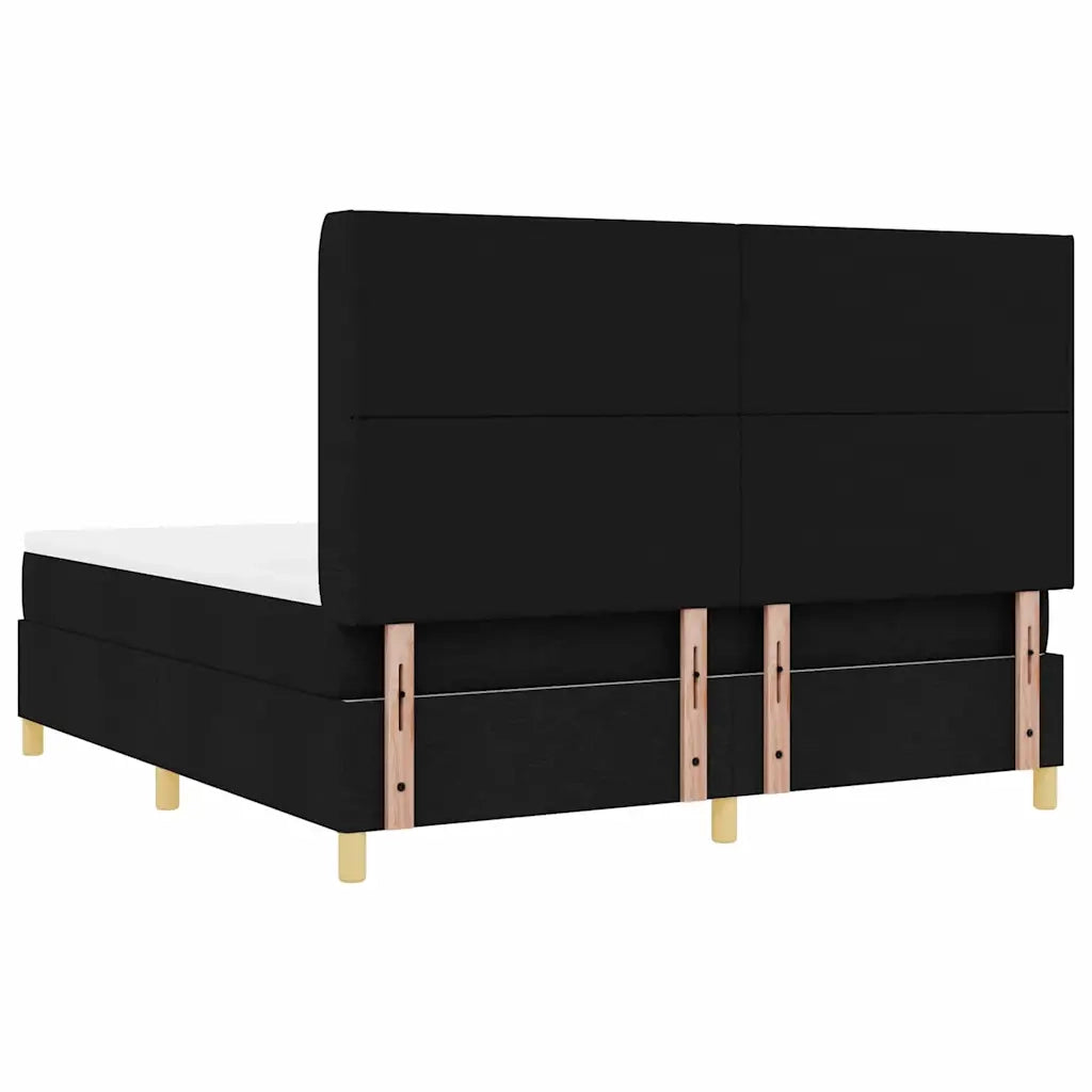 Letto a molle con strisce LED Nero 180 x 200 cm Tessuto 3343709