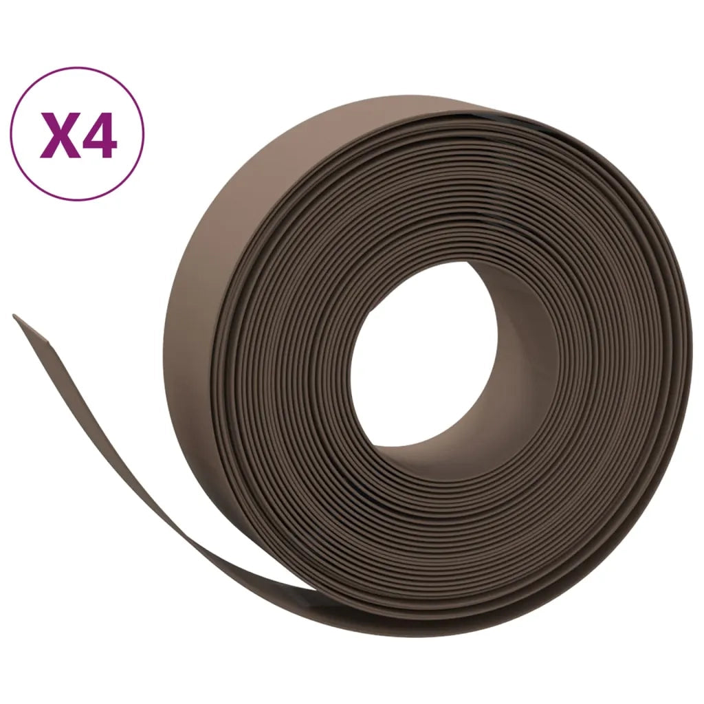 Bordature da Giardino 4 pz Marroni 10 m 15 cm in Polietilene CFW9304743