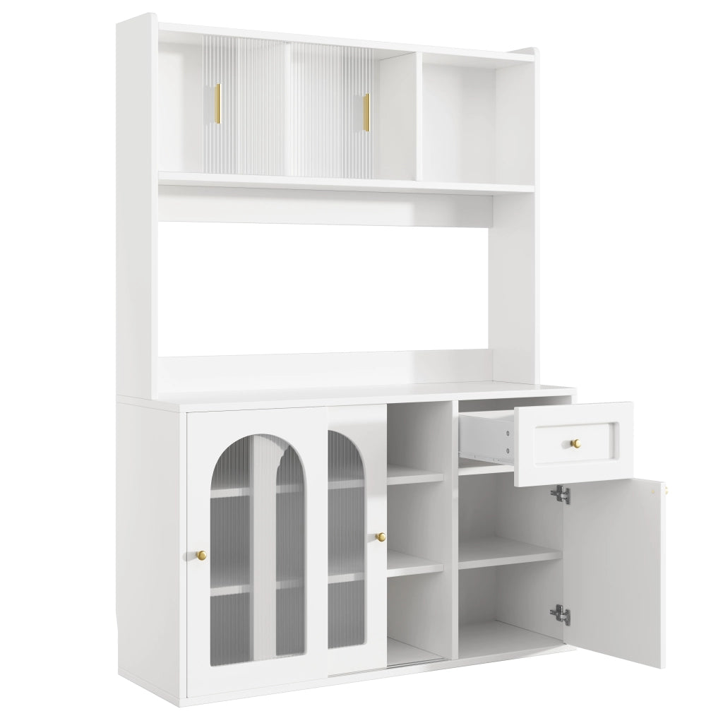 Mobile Buffet con LED e Ripiani Regolabili ¨C MINIMAL ¨C Bianco