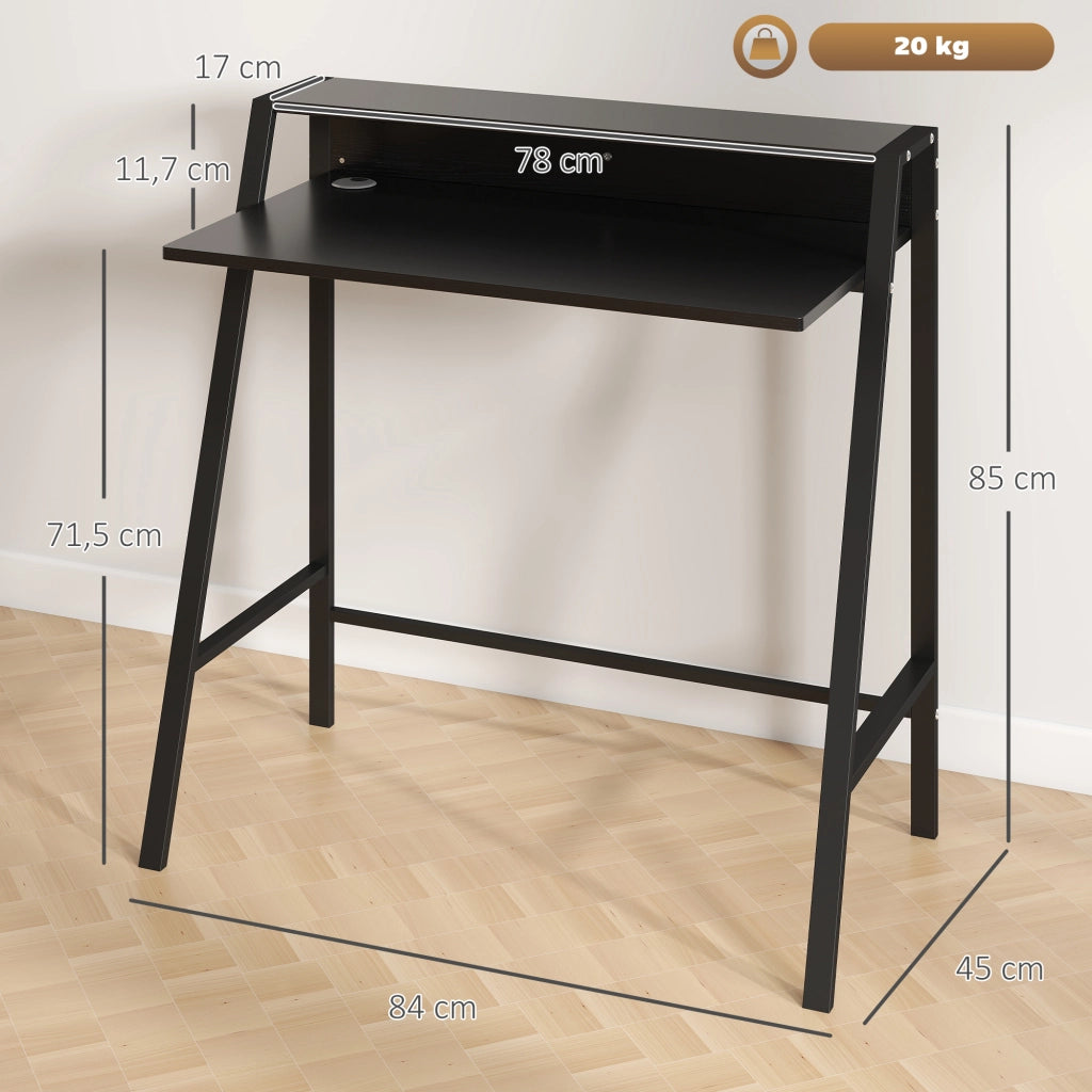 Scrivania Computer con Cassetti e Gestione Cavi ¨C Zephmum ¨C Nero Metallo 84x45x85 cm