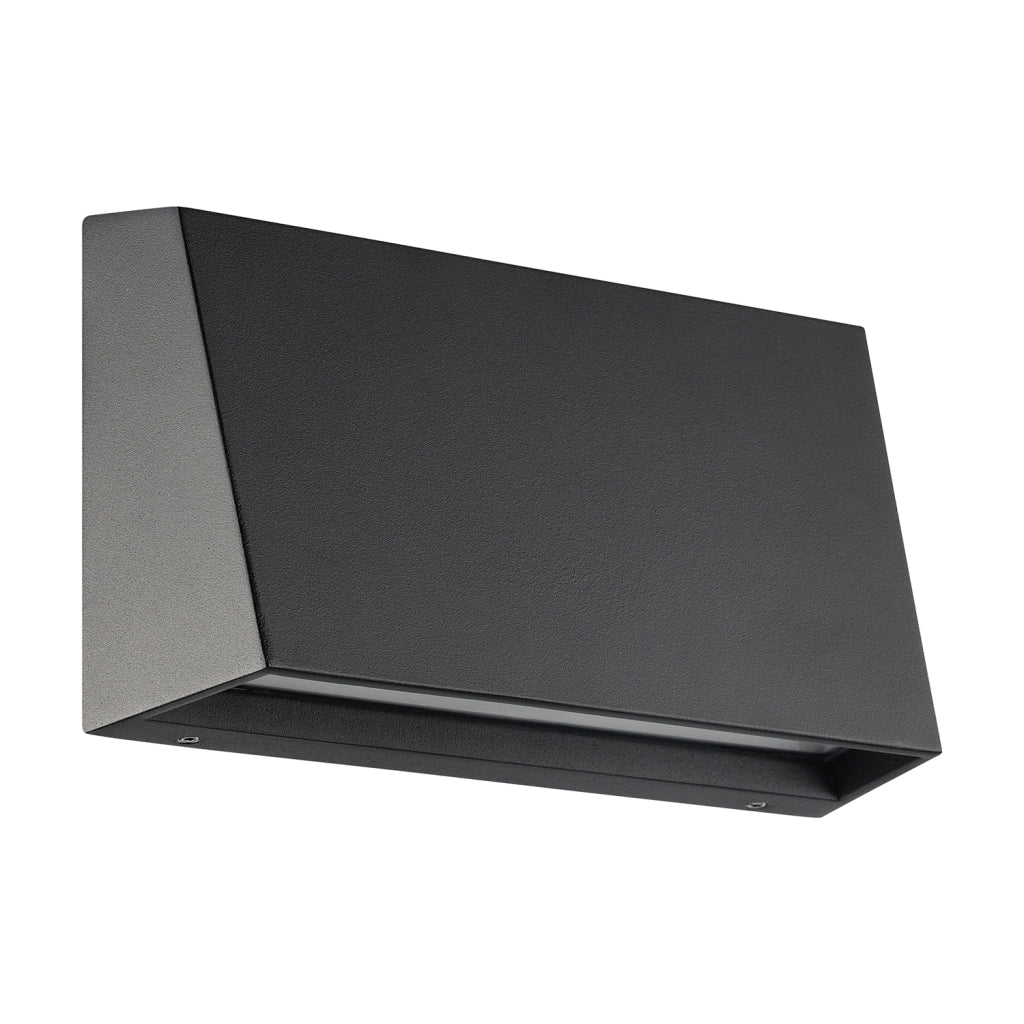 Applique Esterno Moderna Spongano Alluminio Nero Policarbonato Trasp Led