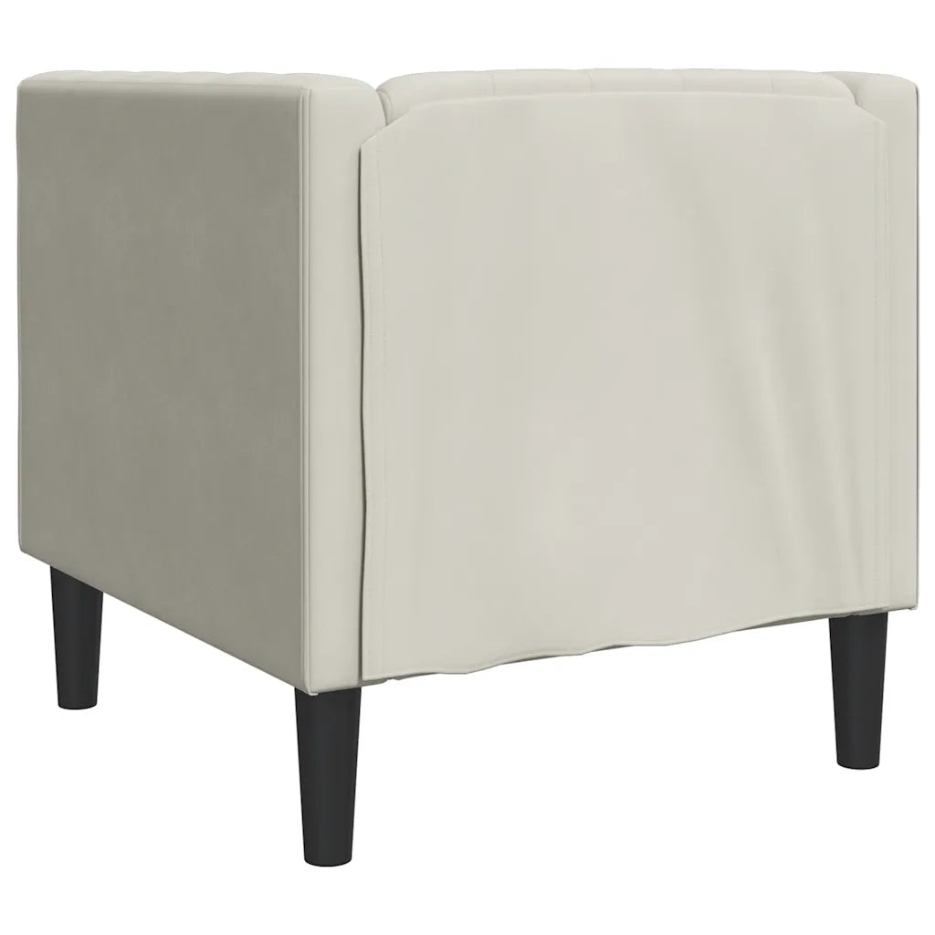 Poltrona Chesterfield Crema in Velluto 372680