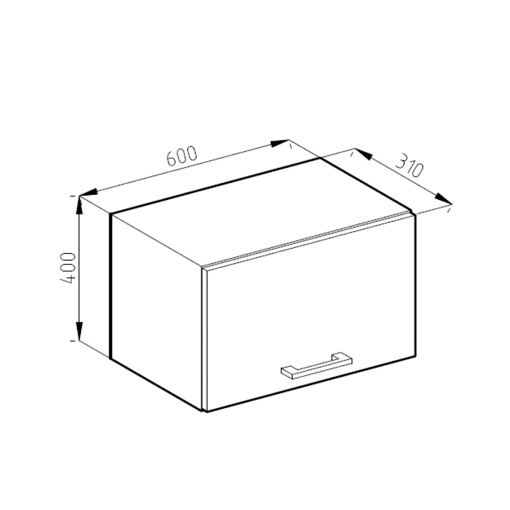 Vicco Pensile da cucina Bianco lucido 60 cm Piatto