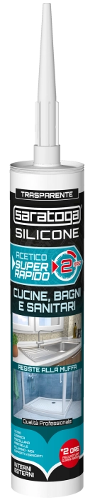 SILICONE ACETICO SUPER RAPIDO TRASPARENTE 280ml - SARATOGA