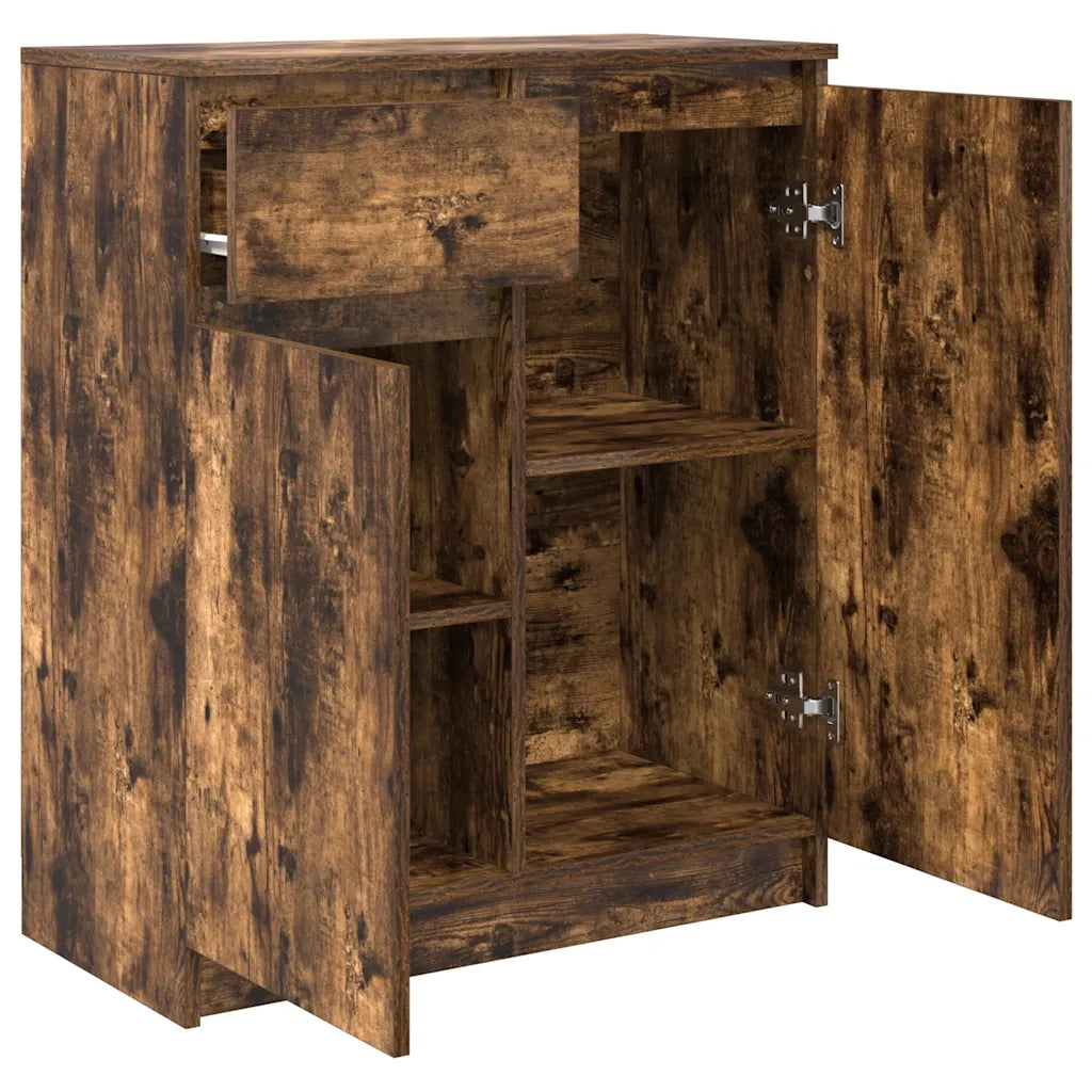 Credenza con Cassetto-Buffet-Armadio da cucina Rovere Fumo 71x35x84 cm in Truciolato
