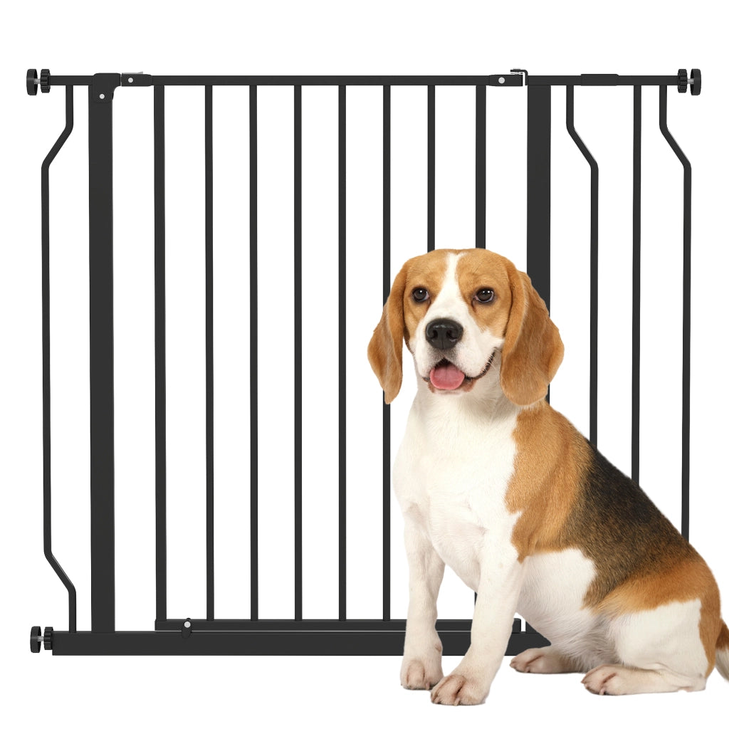 Cancello di Sicurezza per Cani Estensibile ¨C Minimal ¨C Nero, Acciaio e ABS, 75-95x76 cm