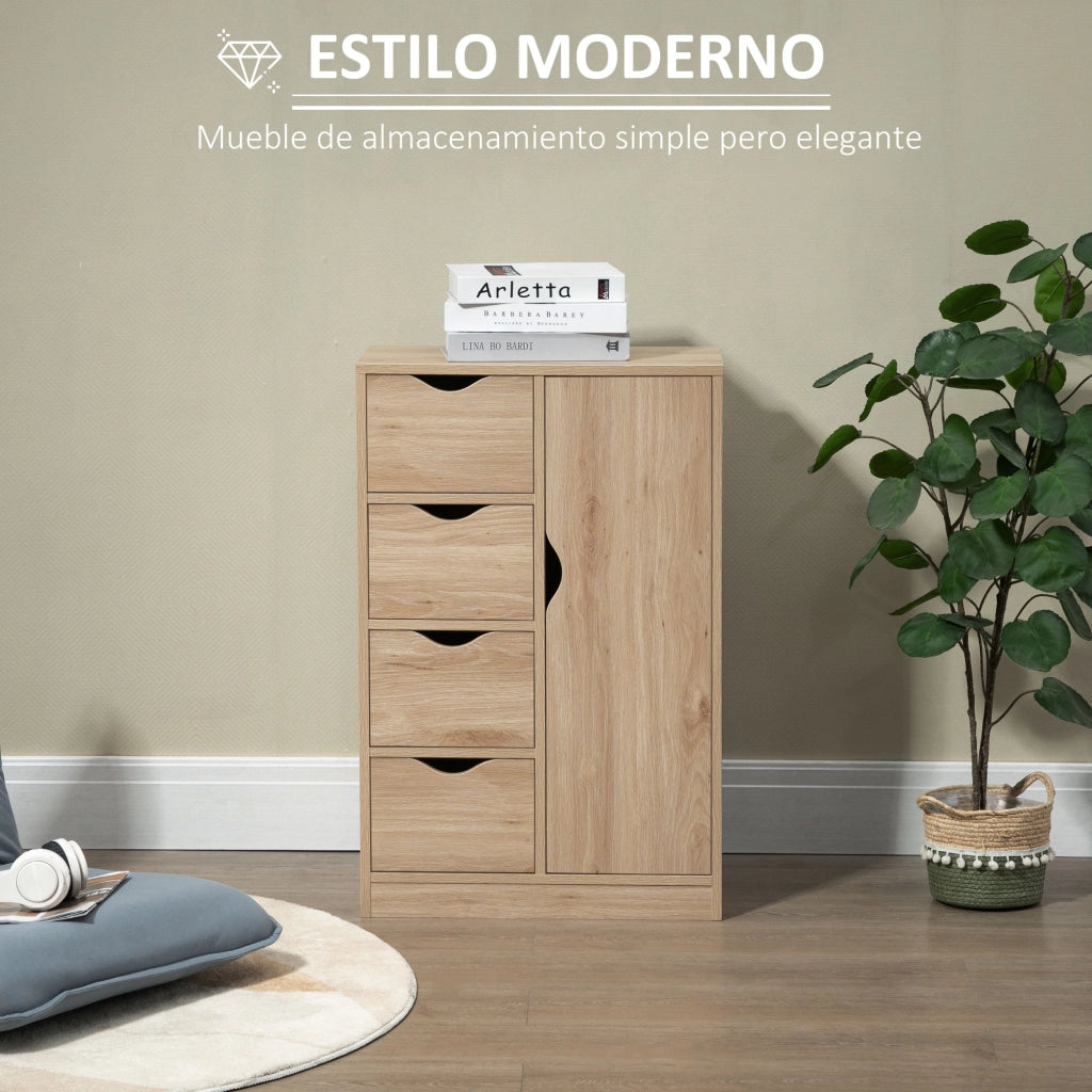 Armadietto con cassetti e ripiano ¨C Minimal ¨C 54x29x83 cm rovere