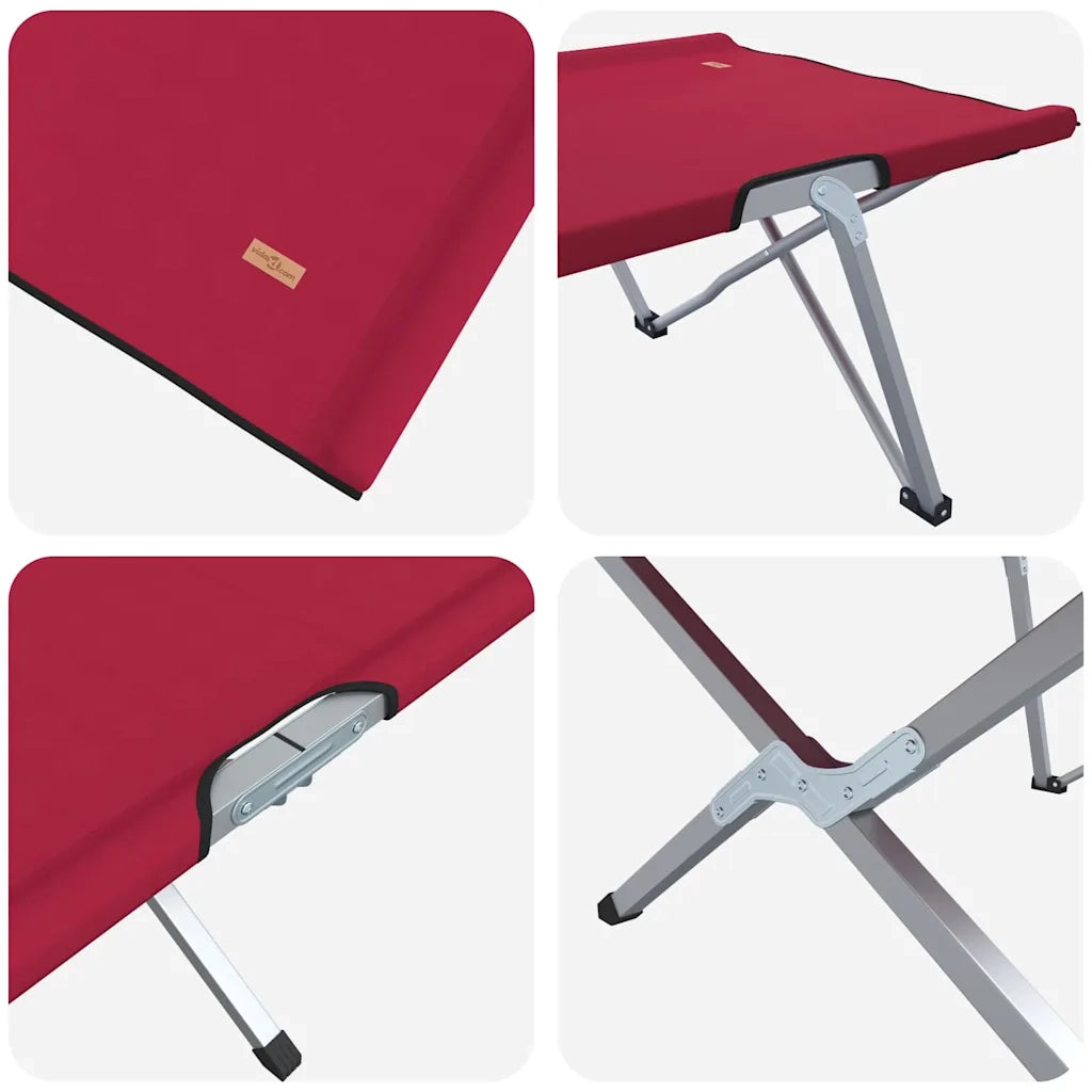 Letto da campeggio pieghevole 2 pcs Rosso 194 x 62,5 x 42,5 cm 42003124