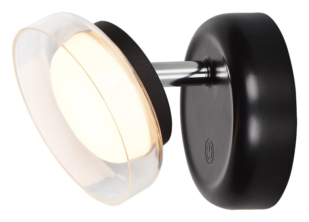 Applique Rabalux Javi nero/bianco LED 2W dimmer ricaricabile