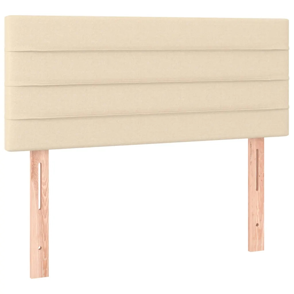 Letto a Molle con Materasso e LED Crema 90x200 cm in Tessuto