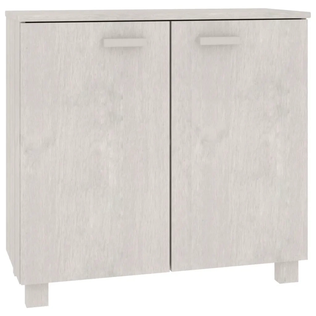 Credenza HAMAR Bianca 85x35x80 cm in Legno Massello di Pino