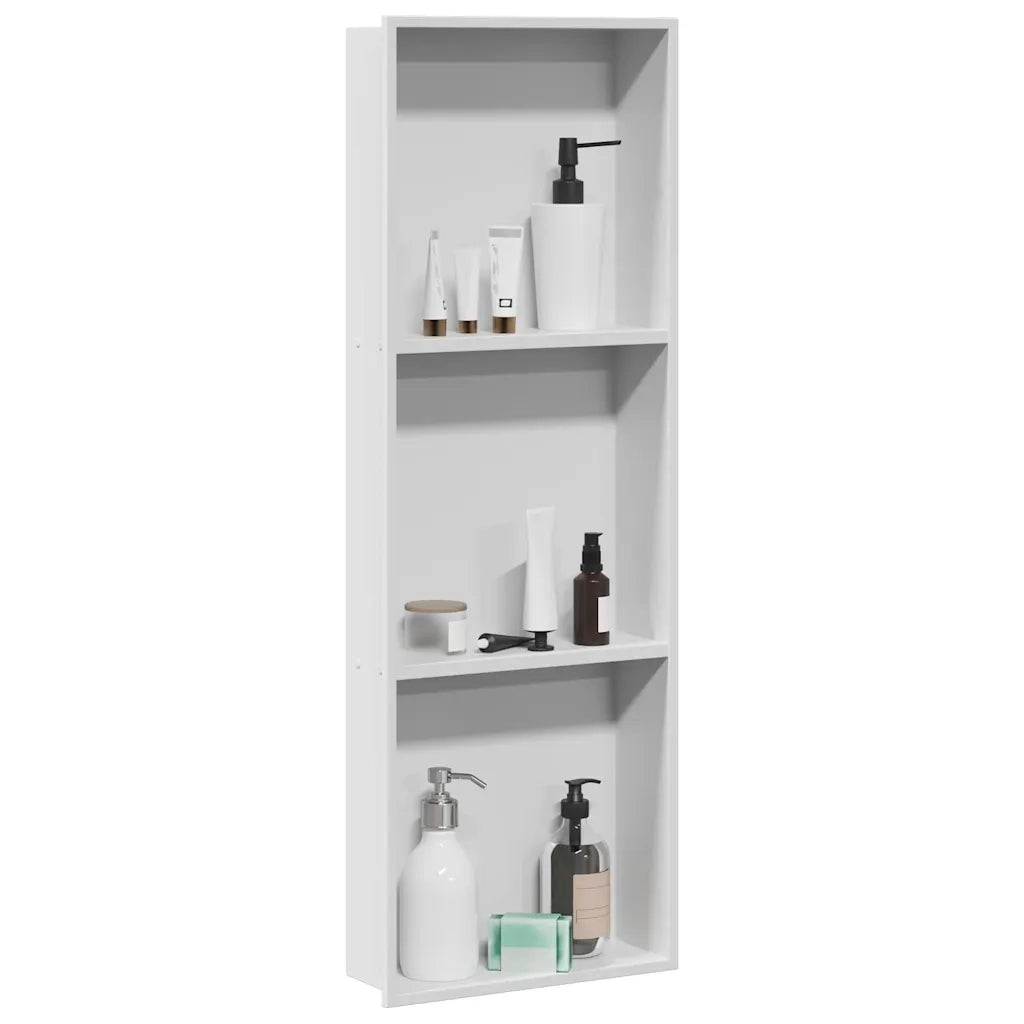Nicchia per doccia Bianco 90 x 30 x 9,5 cm Acciaio inossidabile