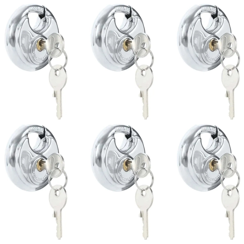 Lucchetti Discus con Chiavi 6 pcs Argento 6 x 2.3 x 6 cm 42020745