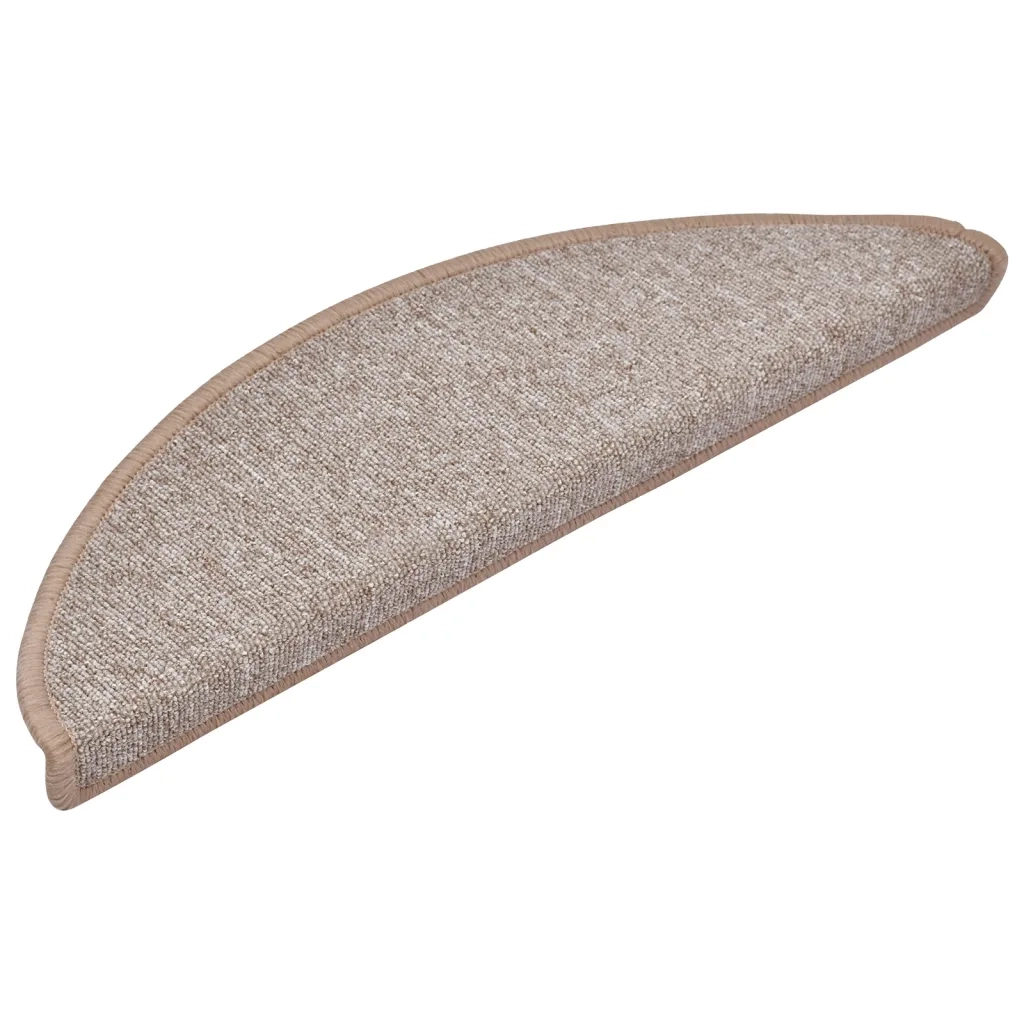 Tappetini per scale 15 pz | Gradini per Scale 56x17x3 cm Marrone chiaro Semicircolari